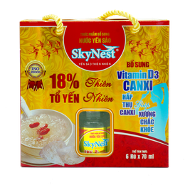 Block 6 lọ - Nước yến sào SkyNest 18% tổ yến Vitamin D3 Canxi