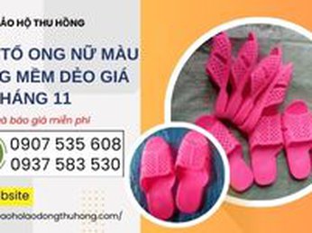 Dép tổ ong nữ màu hồng mềm dẻo giá rẻ tháng 11