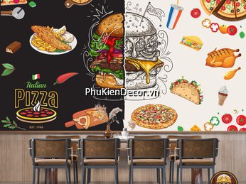 899+ Mẫu tranh trang trí quán gà rán - tiệm bánh mì hamburger - mì ống bằng tranh treo tường và tranh dán tường ấn tượng
