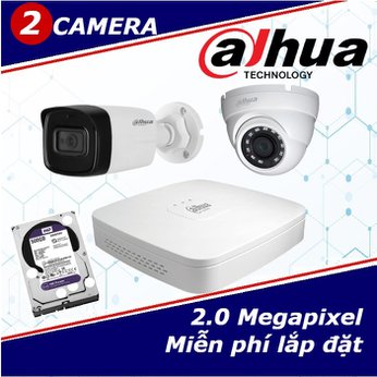 Lắp Đặt Camera Ninh Thuận Trọn Gói 2 Camera DAHUA 2.0mp 