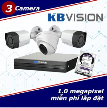Camera Trọn Gói 3 Camera KBVISON 1.0mp