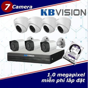 Camera Trọn Gói 7 Camera KBVISION 1.0mp 