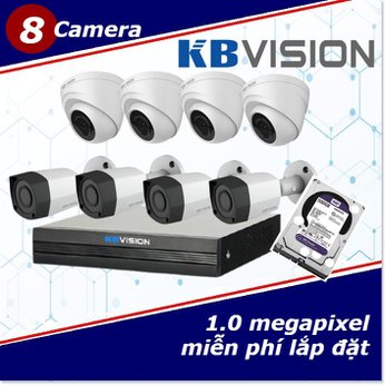 Camera Trọn Gói 8 Camera KBVISION 1.0mp