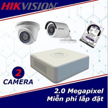 Camera trọn gói 2 camera HIKVISION 2 mp full HD