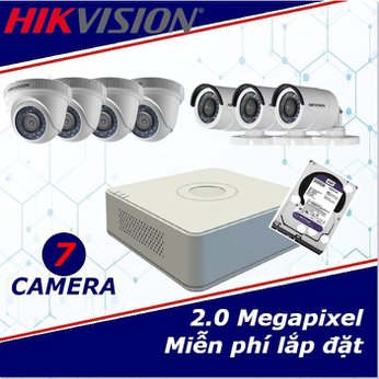 Camera trọn gói 7 camera HIKVISION 2 mp full HD