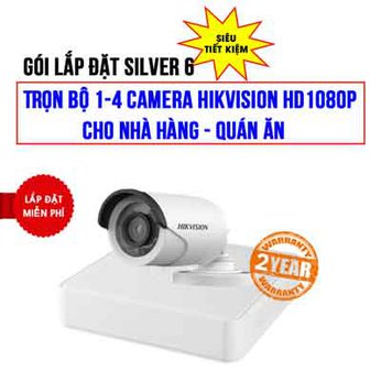 Trọn bộ 1-4 camera HIKVISION HD1080P cho Nhà hàng – Quán ăn (Gói Silver 6)