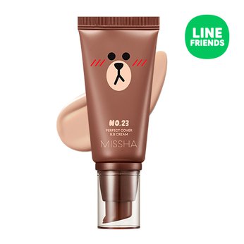 Phiên bản Giới hạn với packing chú gấu Brown siêu đáng yêu Kem nền Missha Line Friends Edition Perfect Cover BB Cream