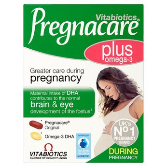 Vitamin cho bà bầu Vitabiotics Pregnacare Plus Omega 3 dùng trong suốt thai kỳ của UK