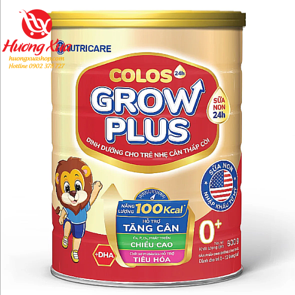 Sữa Nutricare Colos24h Grow Plus 0+ 850g (0 - 12 tháng tuổi)