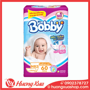 Miếng lót Bobby Newborn 2 - 60 miếng (cho bé > 1 tháng tuổi)
