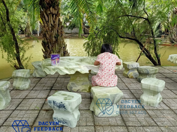 Địa chỉ cung cấp bàn ghế đá tự nhiên nguyên khối giá tốt tại Nam Định
