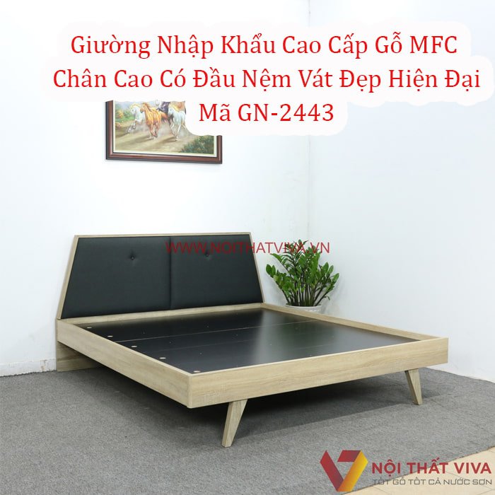 Mẫu giường ngủ hiện đại cao cấp gỗ MFC sang trọng, giá rẻ.