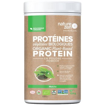 Bột Protein Ngũ cốc Hữu Cơ Cô Đặc Nature Zen - vị Trà xanh 454gm