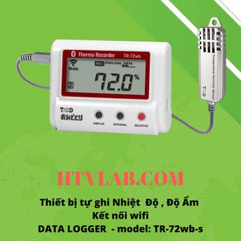 Nhiệt ẩm kế tự ghi TR-72wb-s cho phép ghi nhận nhiệt độ và độ ẩm nhà xưởng, kho hàng