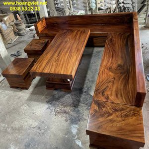 Sofa gỗ nguyên khối chữ L