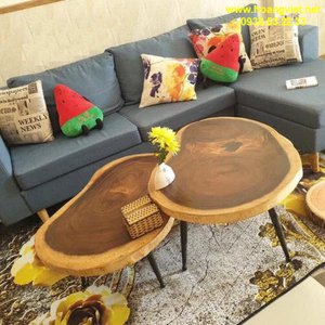 Bàn sofa gỗ me tây đường kính (55-65)cm cao 45cm