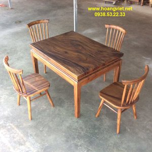 Bộ bàn ăn 4 ghế rộng 80cm dài 120cm dày 5cm
