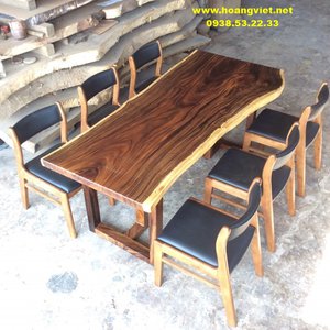 Bộ bàn ăn 6 ghế nệm rộng (74-80)cm dày 5cm dài 1m87