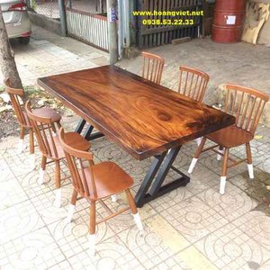 Bộ bàn ăn 6 ghế pinnstol 90x6x185cm