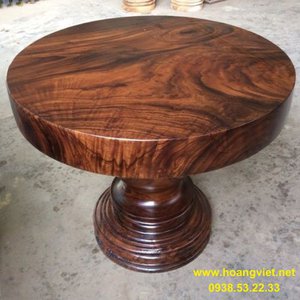 Mặt bàn tròn gỗ me tây nguyên khối đk 1m dày 12cm